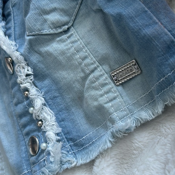 Miss Ebita Girls Embellished Denim Jacket Size 3 Y - Picture 6 of 7